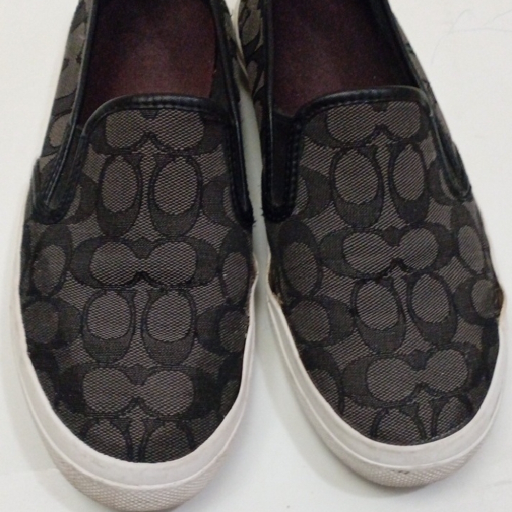 Coach Chrissy Signature Monogram Black and Gray Slip-On Loafers Women's 9.5 - Picture 10 of 16